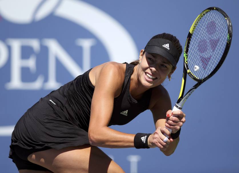 La serba Ana Ivanovich impegnata contro la ceca Karolina Pliskova agli U.S. Open di New York (Reuters/Adam Hunger)